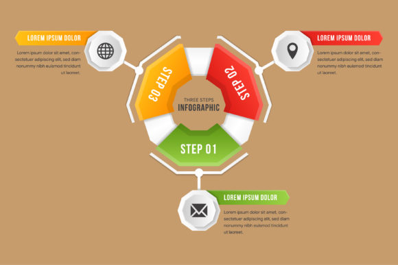 Download Infographic Polygonal Three Step - Graphic Collection