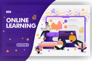 Download Vector of Student Studying with Internet - Student Collection