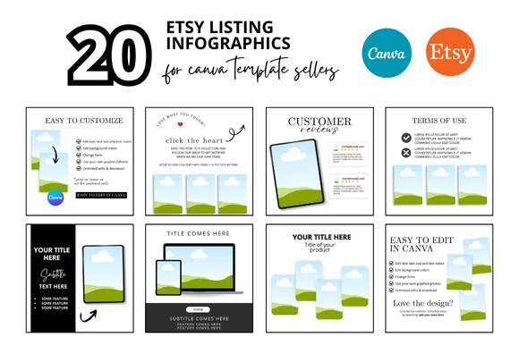 Download 20 Etsy Listing Photo Infographics - Graphic Collection