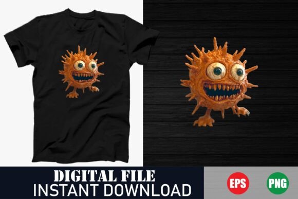Download Cute but Scared Virus Graphic Tee - Graphic Collection
