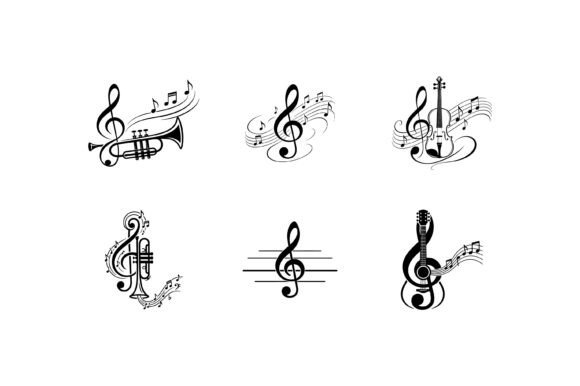 Download Musical Instruments Treble Clef Icon Set - Treble Collection