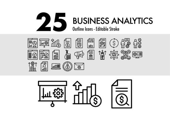 Download 25 Business Analytics Line Icon - Analytics Collection